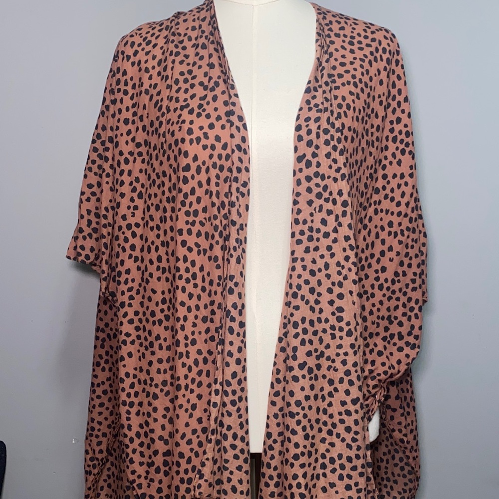 Old Navy Dusty Rose Leopard Print Kimono 00047